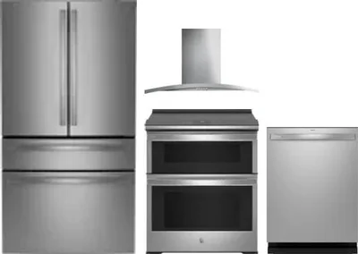 4 Piece Package Includes Refrigerator, Range, Hood And Dishwasher